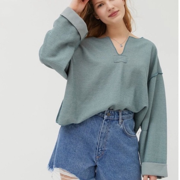 UO Gray Jax Inside Out Oversized Sweater - Picture 3 of 3